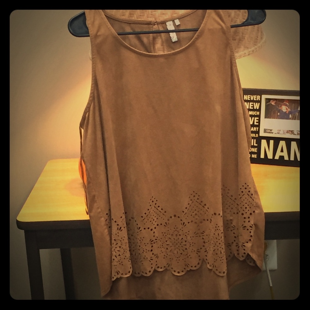 Faux Suede top